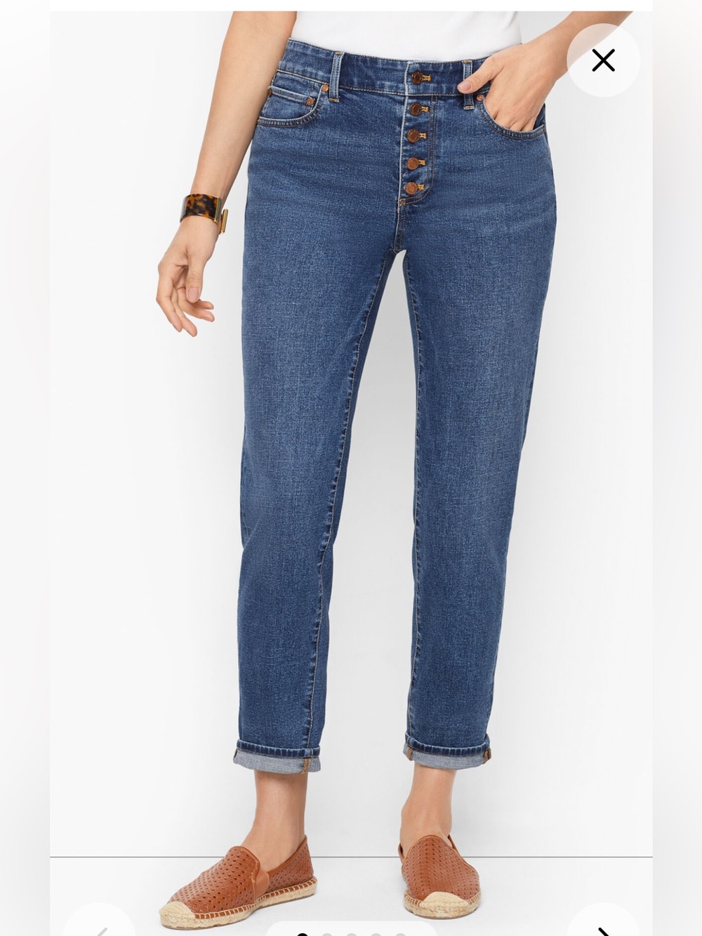NWT Talbots Everyday Relaxed Button-Fly Women’s Jeans in Medium Blue - size 16